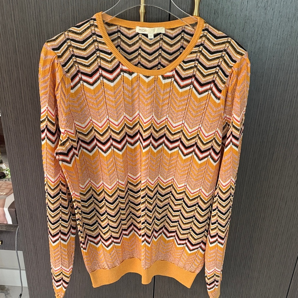 Maje Multicolor Chevron Crewneck Sweater - Picture 6 of 17